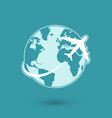 global plane travel network icon vector image vector image