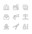 set line icons gardening vector image