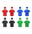 basebal cap and tshirt colored sets vector image vector image