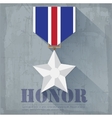 grunge military honor medal icon background vector image vector image