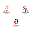 set initial letter sb logo template design vector image