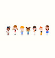smiling kids character in flat design style vector image vector image
