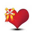 heart and ribbon bow vector image vector image