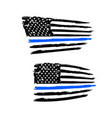 thin blue line us flag police vector image vector image