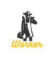 working man for logo template vector image