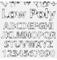 lowpoly outline font vector image