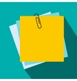 sheet of paper for notes icon flat style vector image