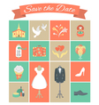 wedding icons square set 2 vector image