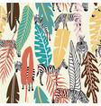 abstract color tropical leaves zebra background vector image