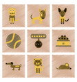 assembly flat shading style icons pets vector image vector image