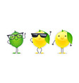 lemon and lime characters vector image vector image