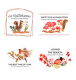 logo with autumn forest and animals concept vector image