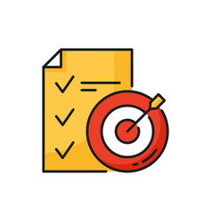 planning business goals color outline icon vector image