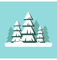 christmas tree with snow snowy forest landscape vector image