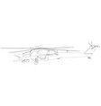 helicopter created of 3d wire-frame vector image