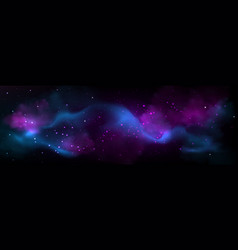 abstract space galaxy view with blue pink cloud vector image
