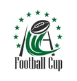 american football cup badge with ball and goalpost vector image