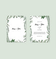 botanical wedding invitation card template design vector image