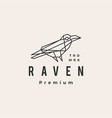 raven crow bird geometric polygonal hipster vector image vector image