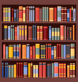bookshelf background bookcase with books vector image vector image