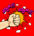 punch in comic style design element for emblem vector image