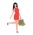 shopping girl vector image vector image