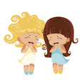 kawaii girls vector image vector image