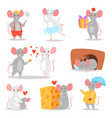 cartoon mouse mousy animal character rodent vector image