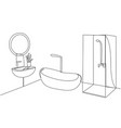 continuous one line drawing stylish bathroom vector image vector image
