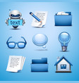 web icon-blue set vector image vector image
