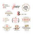 set womens day logo emblems or signs vector image