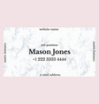 business card template with pink and gray marble vector image
