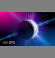 abstract space moon planet shining sun effect vector image
