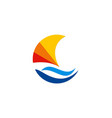 boat abstract colorful logo vector image vector image