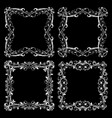floral frames set decorative square borders vector image