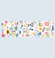 set of contemporary floral cutouts vector image