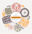 thanksgiving day dinner menu round design vector image