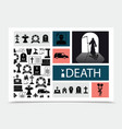flat death black elements composition vector image vector image