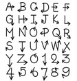 ink arrow font vector image vector image