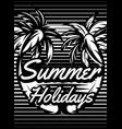 monochrome retro poster with palm trees vector image vector image