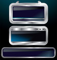 a set of chrome metallic labels vector image