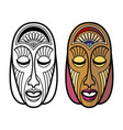 african mexican indian tribal masks isolated vector image