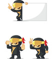 ninja customizable mascot 3 vector image vector image