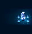 blue banner big data processing by the latest vector image vector image