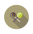 christmas spiral candies stick flat icon vector image