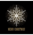 festive gold background with golden snowflakes vector image