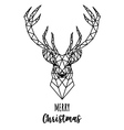 geometric reindeer christmas card vector image vector image