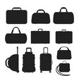journey suitcase travel bag silhouette vector image