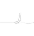 continuous line drawing sailing boat vector image vector image
