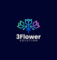 logo 3 flower gradient line art style vector image vector image